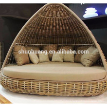 New design outdoor rattan beach sun bed furniture